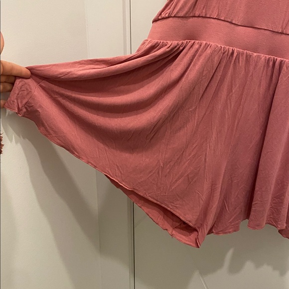 La Vie En Rose Dusty Rose Lace-Trim Romper Coquette Sleepwear Lingerie Set - Picture 5 of 6